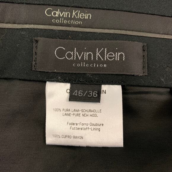 CALVIN KLEIN COLLECTION Size 36 Black Wool Notch Lapel Tuxedo Suit - Picture 9 of 9